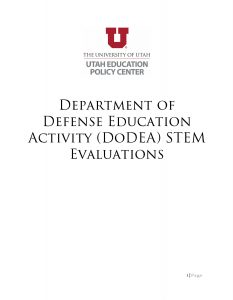 Department of Defense Education Activity (DoDEA) STEM Evaluations